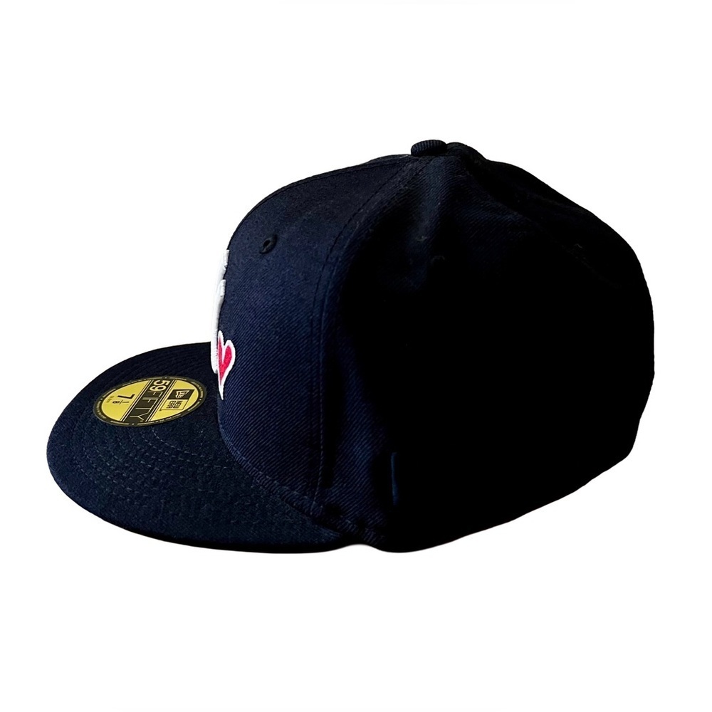 New Era 59FIFTY NY Yankees Heart 1998 World Series Fitted Hat 7-1/8 Blue Wool - Picture 5 of 8